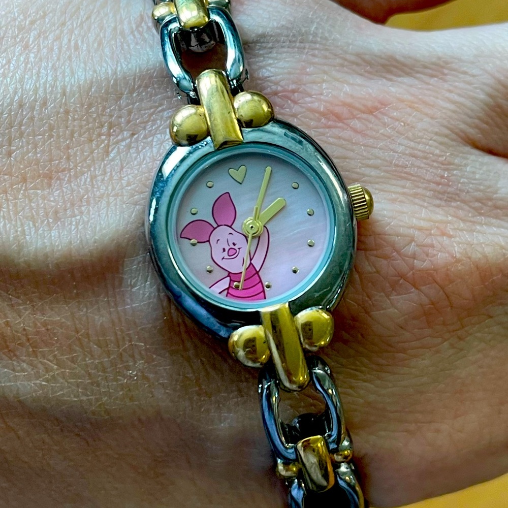 Vintage Disney Piglet metal watch